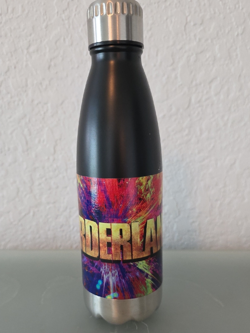 S'well Black Bottle with Multicolor Graphic Sleeve